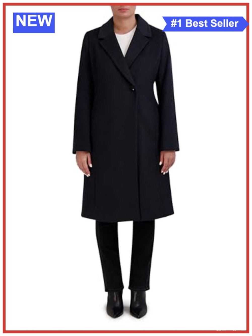 Cole Haan Women's Cold Weather Formal Soft Coat Overcoat Long Sleeve